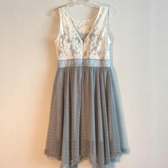 Nwt Tiered Tulle Lace Dress A-line Eyelet Anthropologie Midi Sleeveless Dress - Picture 7 of 10